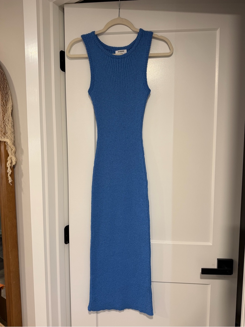 The Workshop Sleeveless Ribbed Knit Maxi Dress - Blue